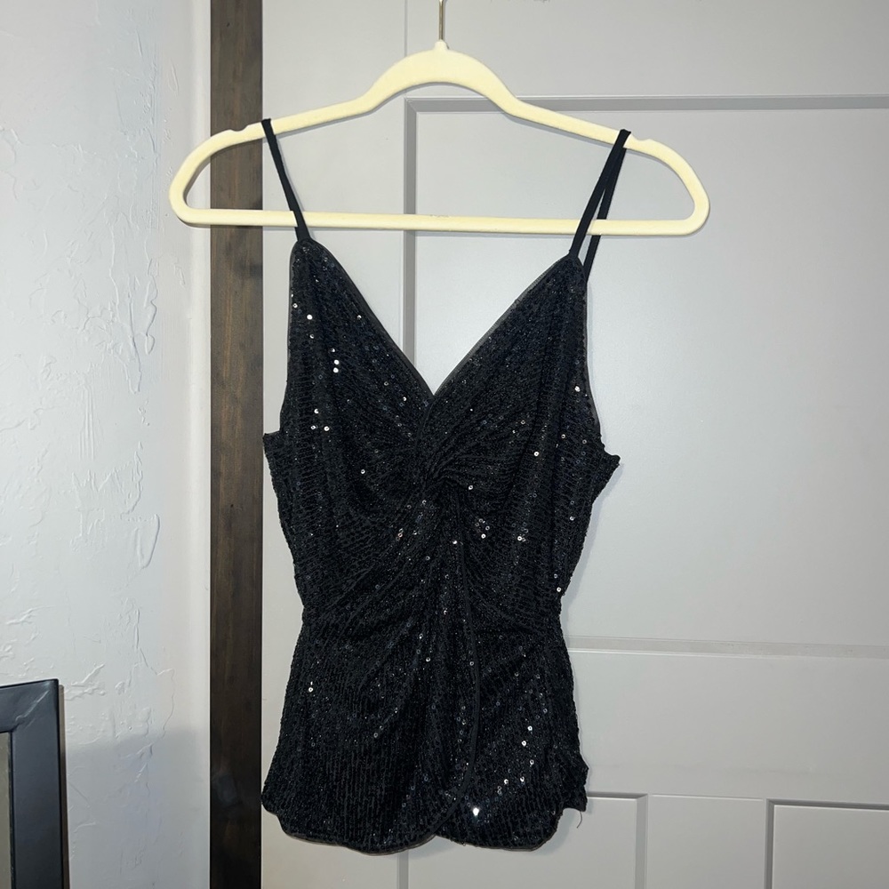 BRAND NEW Mustard Seed Black Sequin Top from American Threads